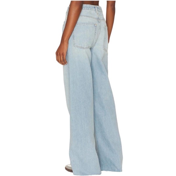 GRLFRND Blue Markie Extra Wide Low Rise Slit Hem Jeans - Picture 4 of 15